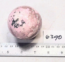 Load image into Gallery viewer, Pink Rose Stone 64mm - 2-1/2&quot; - Decor Sphere - Pyroxmangite - AKA Manganolite
