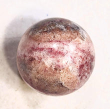 Load image into Gallery viewer, Red UV Calcite 35mm Fluorescent Sphere - Great Decor Item - CA UV Mineral 6401
