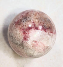 Load image into Gallery viewer, Red UV Calcite 35mm Fluorescent Sphere - Great Decor Item - CA UV Mineral 6401
