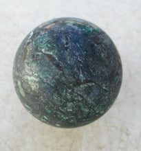 Load image into Gallery viewer, Malachite Cuprite &amp; Quartz in Specular Hematite 44mm Sphere 4521
