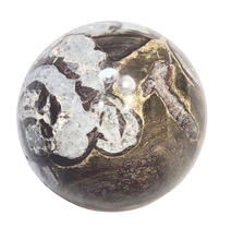 Load image into Gallery viewer, Mushroom Jasper w Crystal Vugs 57mm Classic Decor Sphere - Table Sculpture 6553
