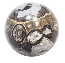 Load image into Gallery viewer, Mushroom Jasper w Crystal Vugs 57mm Classic Decor Sphere - Table Sculpture 6553
