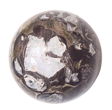 Load image into Gallery viewer, Mushroom Jasper w Crystal Vugs 57mm Classic Decor Sphere - Table Sculpture 6553
