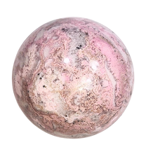 Load image into Gallery viewer, Pink Rose Stone 64mm - 2-1/2&quot; - Decor Sphere - Pyroxmangite - AKA Manganolite
