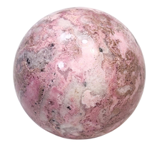Load image into Gallery viewer, Pink Rose Stone 64mm - 2-1/2&quot; - Decor Sphere - Pyroxmangite - AKA Manganolite
