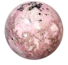 Load image into Gallery viewer, Pink Rose Stone 64mm - 2-1/2&quot; - Decor Sphere - Pyroxmangite - AKA Manganolite
