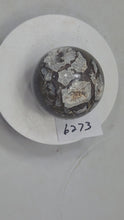 Load and play video in Gallery viewer, Mushroom Jasper w Crystalline Vugs 60mm Decor Sphere for Home or Office 6273
