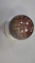 Load and play video in Gallery viewer, Petrified Wood Rare 101mm Sphere Original Art Sculpture - Rustic Interior - 6385

