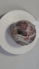 Load and play video in Gallery viewer, Big Horn Banded Agate 67mm Stone Sphere - Crystal Vugs -Natures Fine Art -6439
