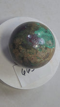 Load and play video in Gallery viewer, Native Copper/Cuprite/Malachite in Matrix/67mm Sphere/Home/Office/Artwork 6635
