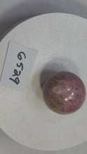 Load and play video in Gallery viewer, Rhodocrosite 35mm Sphere - Stone Home Interior Decor - Contemporary Style + 6529
