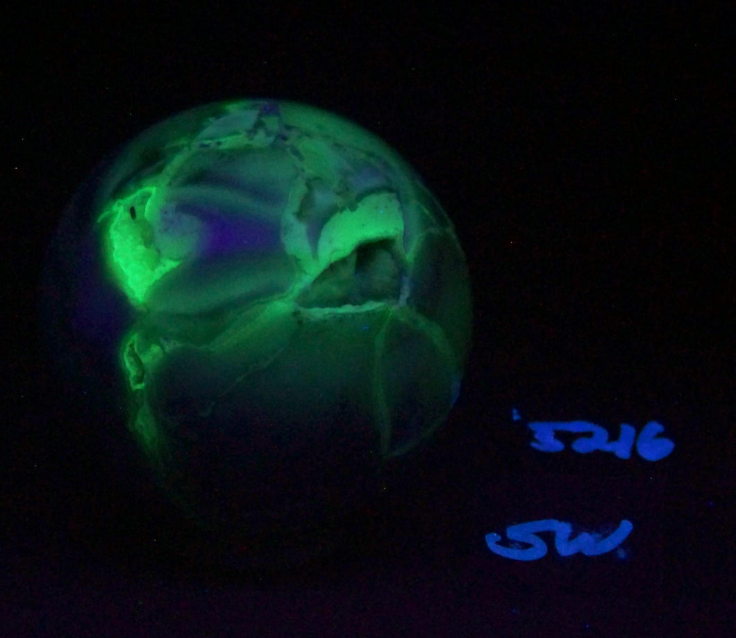 Fluorescent Chalcedony and Magnesite 76mm Sphere for Collection or Decor 5216