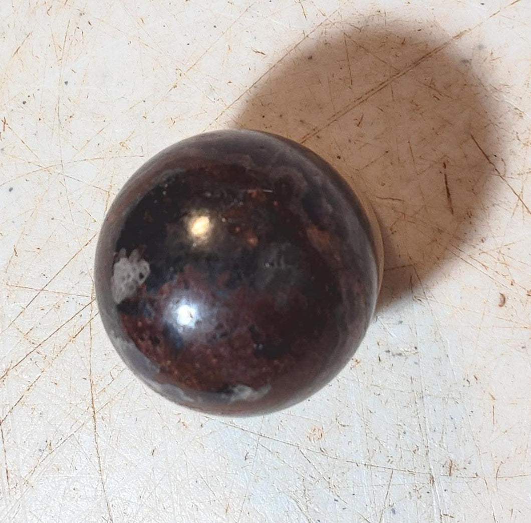Hematite and Amethyst 29mm Sphere Home Decor Unique Gift or Metaphysical 5228