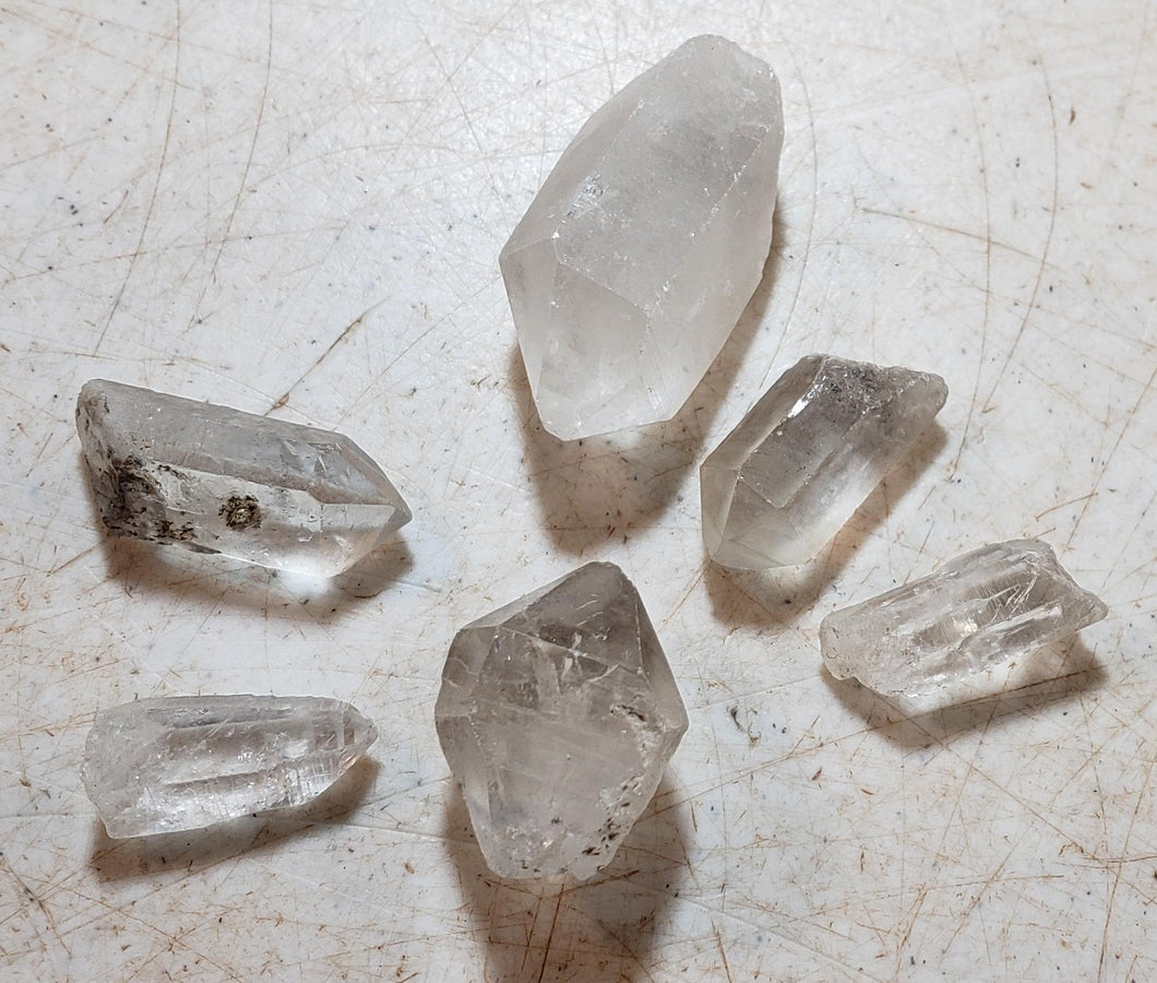 Tibetan Herkimer Quartz Crystals Set of 6 Stones for Jewelry or Metaphysical YTXL1