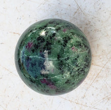 Load image into Gallery viewer, Ruby in Zoisite 44mm Sphere for Collection Decor Gift or Healing Stone 5240
