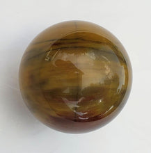 Load image into Gallery viewer, Golden Petrified Wood 50mm Sphere for Home Decor or Unique Gift 5252
