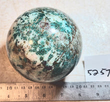 Load image into Gallery viewer, Malachite with little Cuprite in Quartz 95mm Stone Sphere for Decor or Gift 5257

