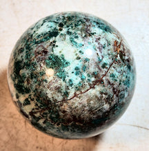 Load image into Gallery viewer, Malachite with little Cuprite in Quartz 95mm Stone Sphere for Decor or Gift 5257

