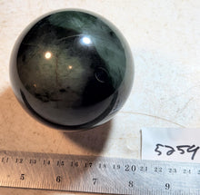 Load image into Gallery viewer, Yukon Jade Deep Green Jade 82mm Sphere for Home Decor or Unique Gift 5259
