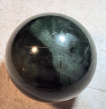 Load image into Gallery viewer, Yukon Jade Deep Green Jade 82mm Sphere for Home Decor or Unique Gift 5259

