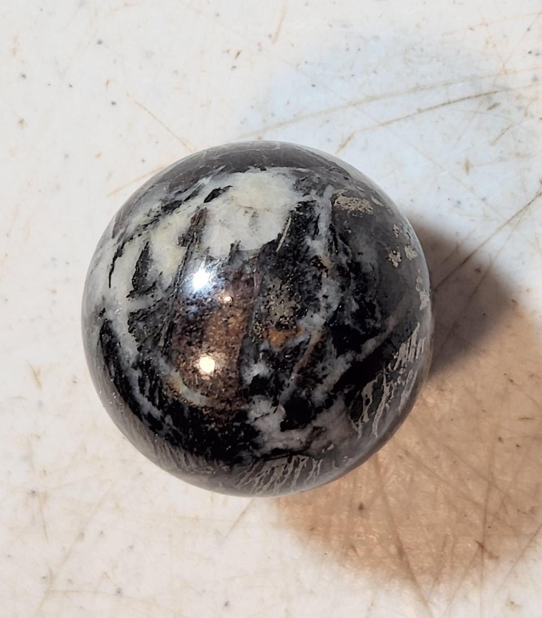 Feather Pyrite 35mm Sphere for Home or Office Decor or Holiday Gift 5279
