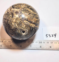 Load image into Gallery viewer, Amethyst Lace w Fluorite &amp; Crystalline Vugs 82mm Sphere for Decor or Gift 5334
