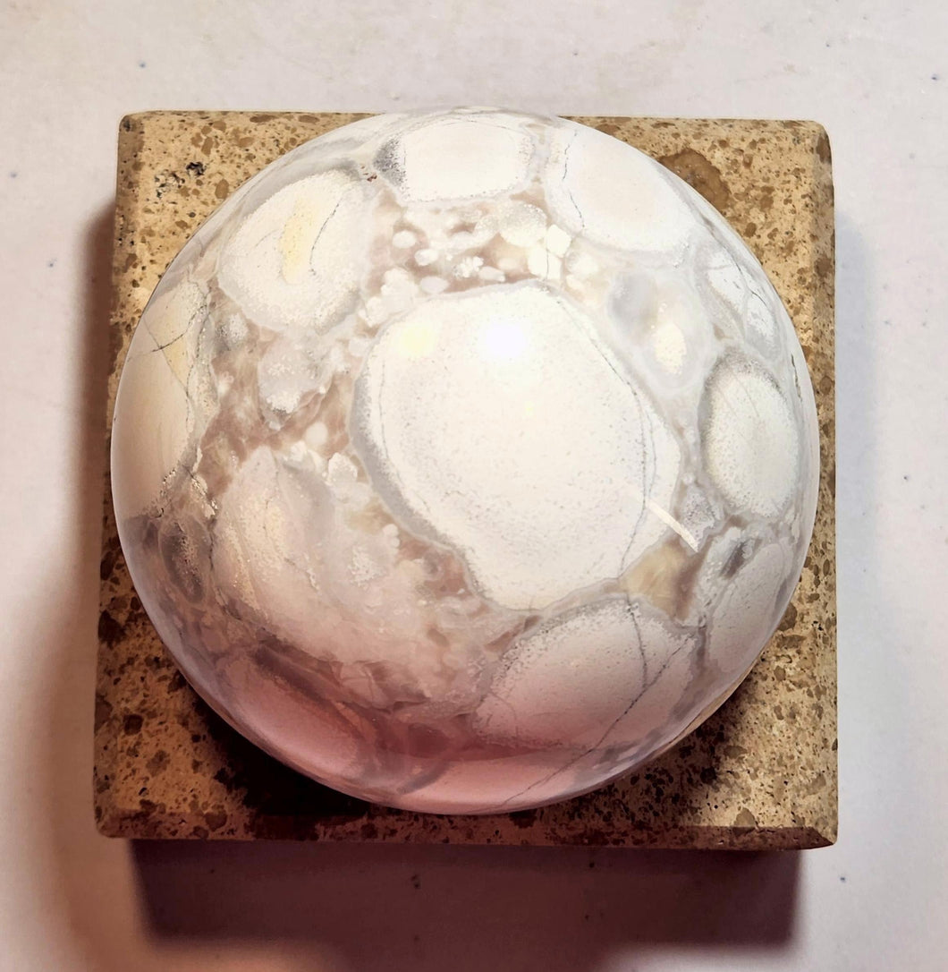 Coral Jasper 86mm Large Sphere Holiday or Christmas Gift or Home Decor 5370