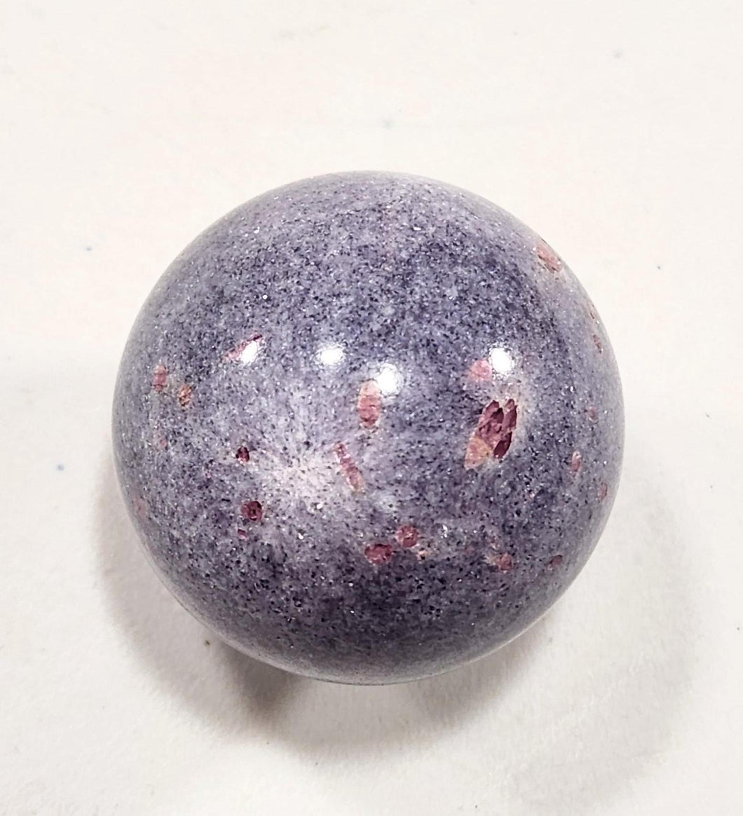 Lepidolite with Rubellite Tourmaline 38mm Sphere for Home or Office Decor 5397