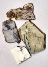 Load image into Gallery viewer, Cab Rough 4 Slabs Howelite and Picasso Marble and Lepidolite and AZ Agate ES24
