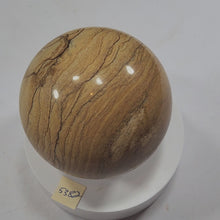 Load and play video in Gallery viewer, Picture Jasper Large 89mm Sphere Home Office Stone Interior Decor or Gift 5382
