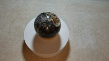Load and play video in Gallery viewer, Amethst Sage Agate w Vugs 70mm Sphere for Collection or Sculpture Decor 5219
