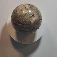 Load and play video in Gallery viewer, Amethyst Lace w Fluorite &amp; Crystalline Vugs 82mm Sphere for Decor or Gift 5334
