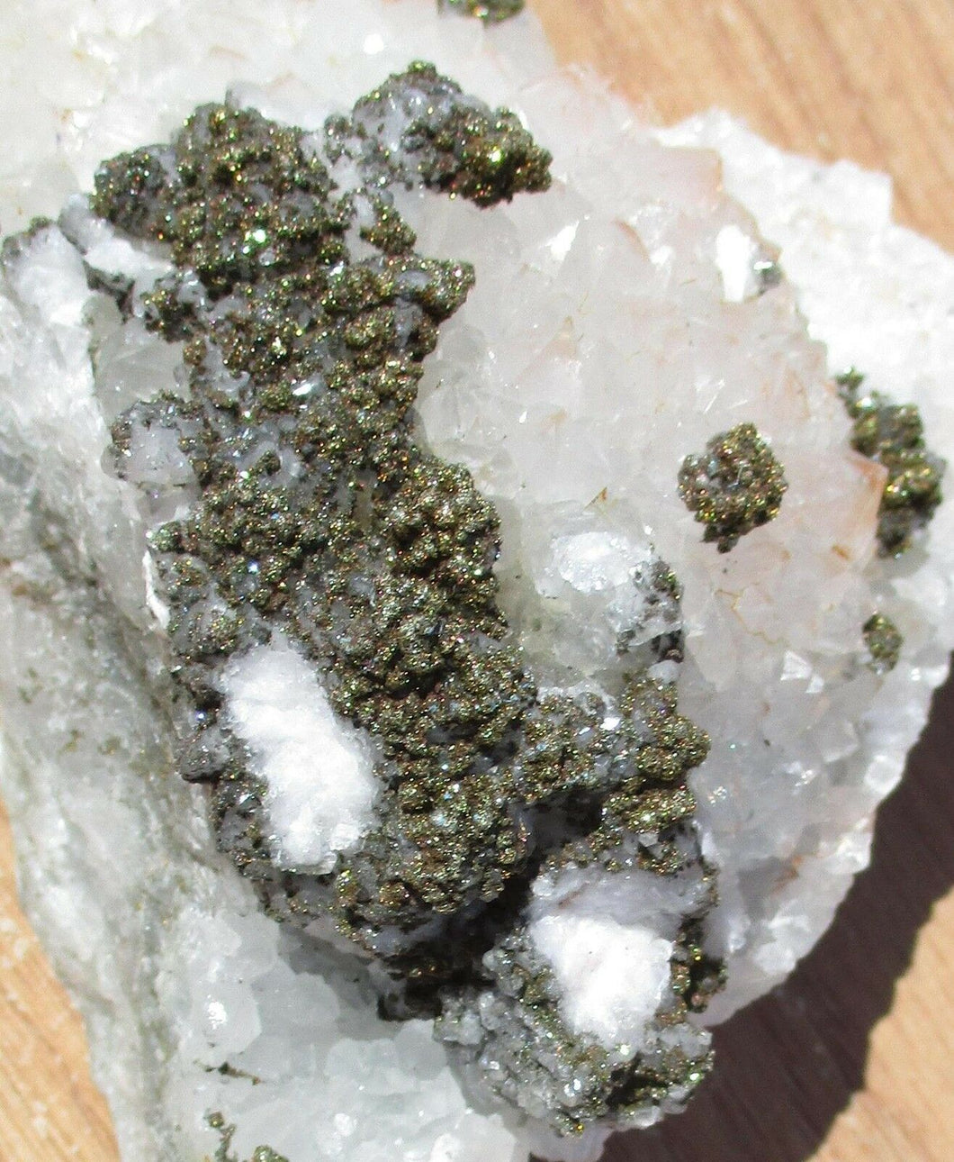 Pyrite Crystals on Quartz Crystals with some Calcite Crystals Large Specimen 4