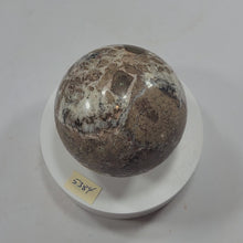 Load and play video in Gallery viewer, Fluorescent AZ Calcite and Hyalite 86mm Large Sphere for Collection or Gift 5384
